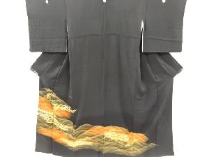 アンティーク　荒波模様刺繍留袖(比翼付き)